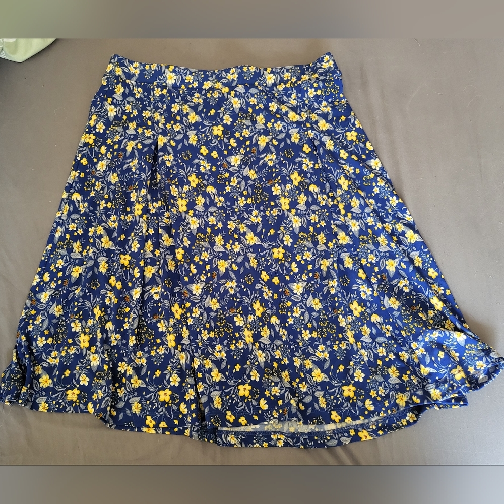 FLORAL BLUE SKATER SKIRT